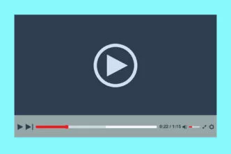 Video Player In A Flat Style. Video Player For The Web. Vector T